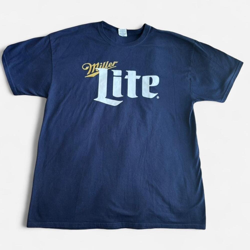 JERZEES Unisex XL Graphic T-Shirt Blue White Dri-Power